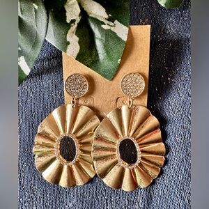 Plunder Gold Art Deco Statement Earrings